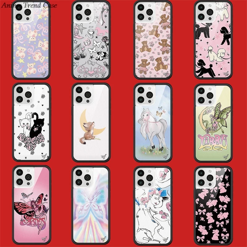 Wildflower 3D WF Metal Logo Phone Case for iPhone 16 15 14 13 12 Pro Max Plus 14pro 16pro Animal Butterfly Horse Fox Cover Funda Wildflower 3D WF Metal Logo Phone Case for iPhone 16 15 14 13 12 Pro Max Plus 14pro 16pro Animal Butterfly Horse Fox Cover Funda